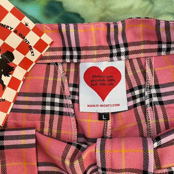 brand new omighty pink plaid pants - Picture 3 of 3